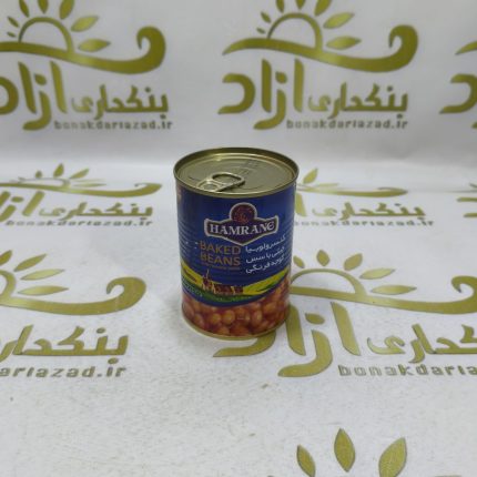 کنسرو لوبیا چیتی باسس گوجه فرنگی همرنگ 380 گرمی